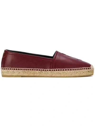 Saint Laurent Monogram Espadrilles In Red