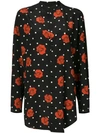 SAINT LAURENT SAINT LAURENT FLORAL POLKA-DOT FITTED SHIRT - BLACK,508826Y003S12960256