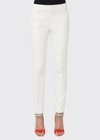 Akris Melissa Slim Techno Cotton Blend Pants In Ivory