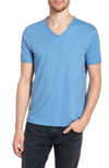John Varvatos Slim Fit Slubbed V-neck T-shirt In Petrol Blue
