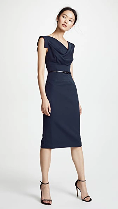 BLACK HALO JACKIE O BELTED DRESS ECLIPSE,BLACK30015