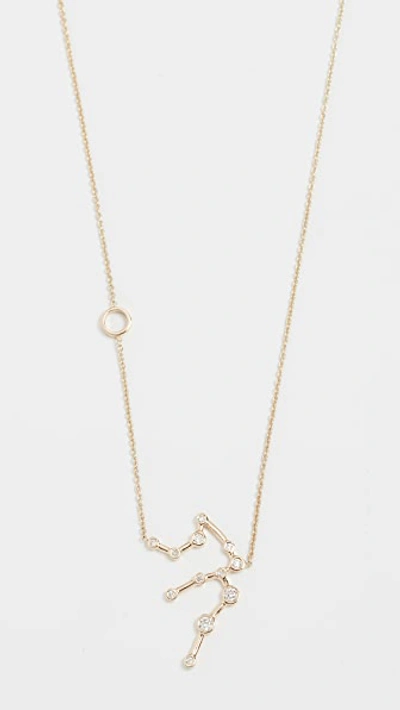 Lulu Frost 14k Gold Aquarius Necklace With White Diamonds