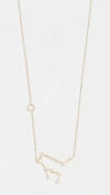 LULU FROST 14K GOLD GEMINI NECKLACE WITH WHITE DIAMONDS