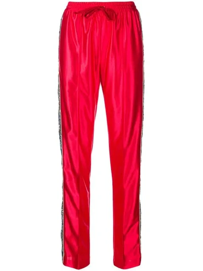 Gucci Sequins Embellished Loose Trousers In Red