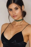 TRANLOEV Thin Velvet Choker Green