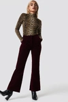 NA-KD VELVET TROUSERS - RED