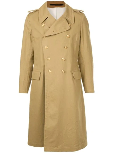 Kent & Curwen Double Breasted Trench Coat In Brown