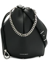 Alexander Mcqueen Black Drawstring Fastened Structured Bucket Bag