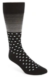 Cole Haan Men's Stripe And Dot Crew Socks In Black