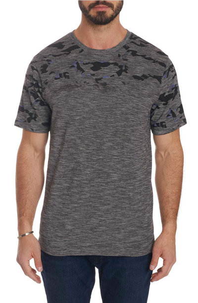 Robert Graham Men's Coral Sea Heathered Camo-design T-shirt In Charcoal