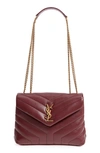 Saint Laurent Loulou Toy Quilted Leather Shoulder Bag In Bordeaux