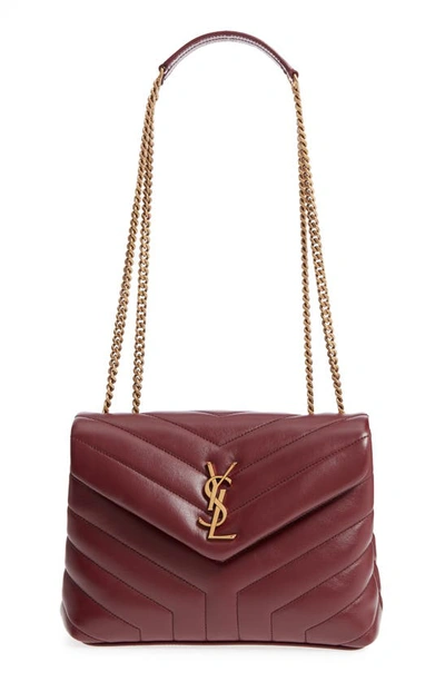 Saint Laurent Loulou Toy Quilted Leather Shoulder Bag In Bordeaux