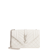 Saint Laurent Monogram Ysl Envelope Small Chain Shoulder Bag - Silver Hardware In Icy White/ Icy White