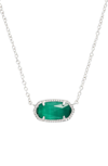Kendra Scott Elisa Birthstone Pendant Necklace In May/emerald Cats Eye/silver