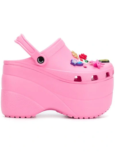 Balenciaga Embellished Platform Spike Texture Clog, Rosebonbon In Pink