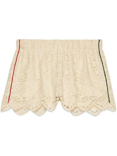 Gucci Flower Lace Shorts In White