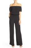 Charles Henry Off The Shoulder Wide Leg Jumpsuit In Black