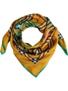 BURBERRY BURBERRY SCRIBBLE ARCHIVE LOGO SQUARE SCARF - YELLOW,407520412962994