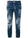 DSQUARED2 DISTRESSED CROPPED JEANS,S75LB0052S3034212925799