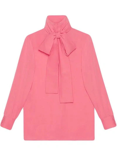 Gucci Silk Satin Shirt In Pink