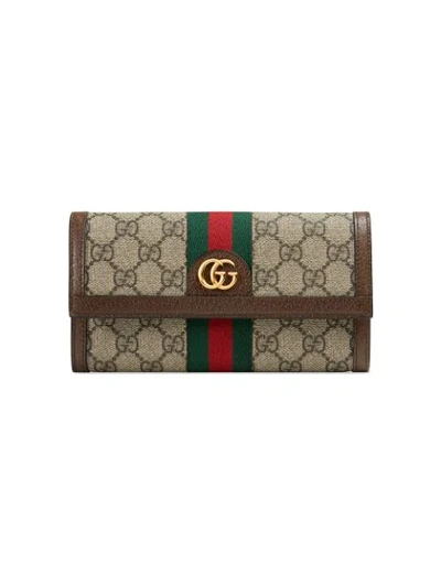Gucci Ophidia Continental Wallet In Neutrals