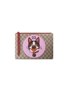 GUCCI GG SUPREME POUCH WITH BOSCO PATCH,5062809F27G12964739