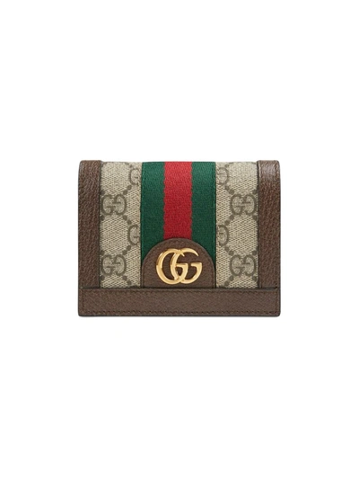 Gucci Ophidia Gg Card Case In Neutrals
