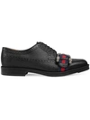 GUCCI Leather brogue shoe with Web,496244DHRF0116012964877