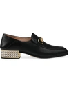 GUCCI HORSEBIT LEATHER LOAFERS WITH CRYSTALS,523097D3V0012964634