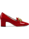 GUCCI PATENT LEATHER MID-HEEL PUMPS WITH DOUBLE G,525333BNC0012964643