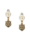 GUCCI Feline earrings with resin pearls,434727I735812964916