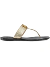 GUCCI Leather thong sandal with Double G,4974440B7N012964937