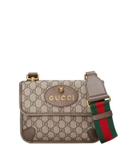 Gucci Gg Supreme Small Messenger Bag In Neutrals