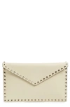 Valentino Large Rockstud Leather Pouch In Ivory