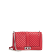 REBECCA MINKOFF 'CHEVRON QUILTED LOVE' CROSSBODY BAG - RED,HU17MCQX08