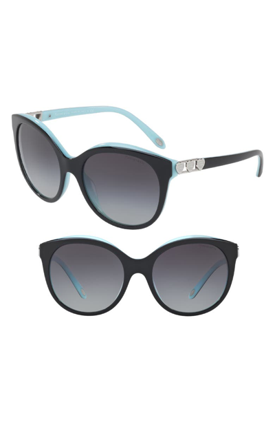 Tiffany & Co 56mm Sunglasses - Black/ Blue Gradient