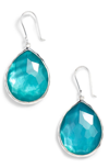 Ippolita Sterling Silver Wonderland Mother-of-pearl & Clear Quartz Doublet Teardrop Earrings In Tide In Blue