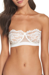 Else Petunia Stretch-mesh And Corded Lace Underwired Strapless Balconette Bra In Ivory