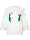 MUVEIL LILY OF THE VALLEY APPLIQUÉ BLOUSE,MA72FB00512230298