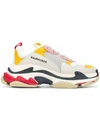 Balenciaga Colorblock Washed Triple Sneakers With Logo In Grey