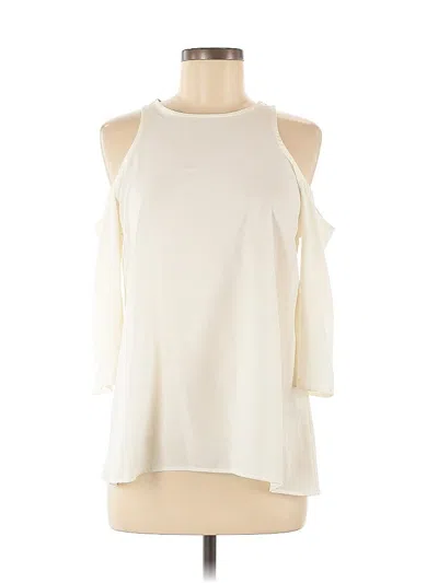 Pre-owned 143 Story 3/4 Sleeve Top Ivory Cold Shoulder Neckline Tops In White