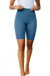 143 Story Aero Biker Shorts In Denim In Blue