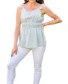 143 Story Backyard Picnic Top In Green/white Gingham Print In Multi