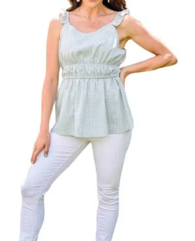143 Story Backyard Picnic Top In Green/white Gingham Print In Multi