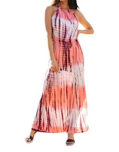143 Story Bamboo Coral Halter Dress In Pink