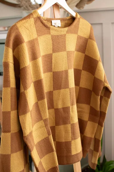 143 Story Camila Y Coco Sweater In Mustard/brown