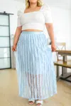 143 Story Cascading Ruffles A-line Skirt In Sky Blue In Blue
