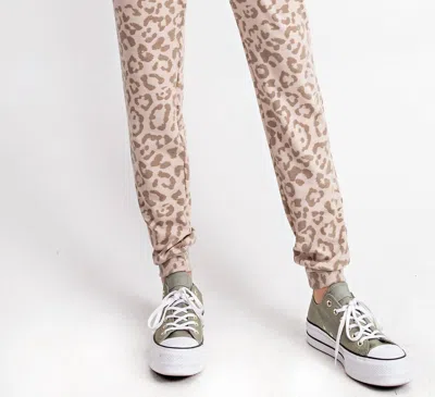 143 Story Cheetah Comfort Joggers In Sand In Multi