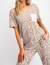 143 Story Cheetah Pocket Top In Sand In Beige