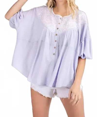 143 Story Embroidered Dolman Top In Lavender In Purple